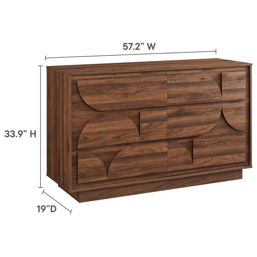 Modway Bulwark 6-Drawer Dresser in Walnut, , large