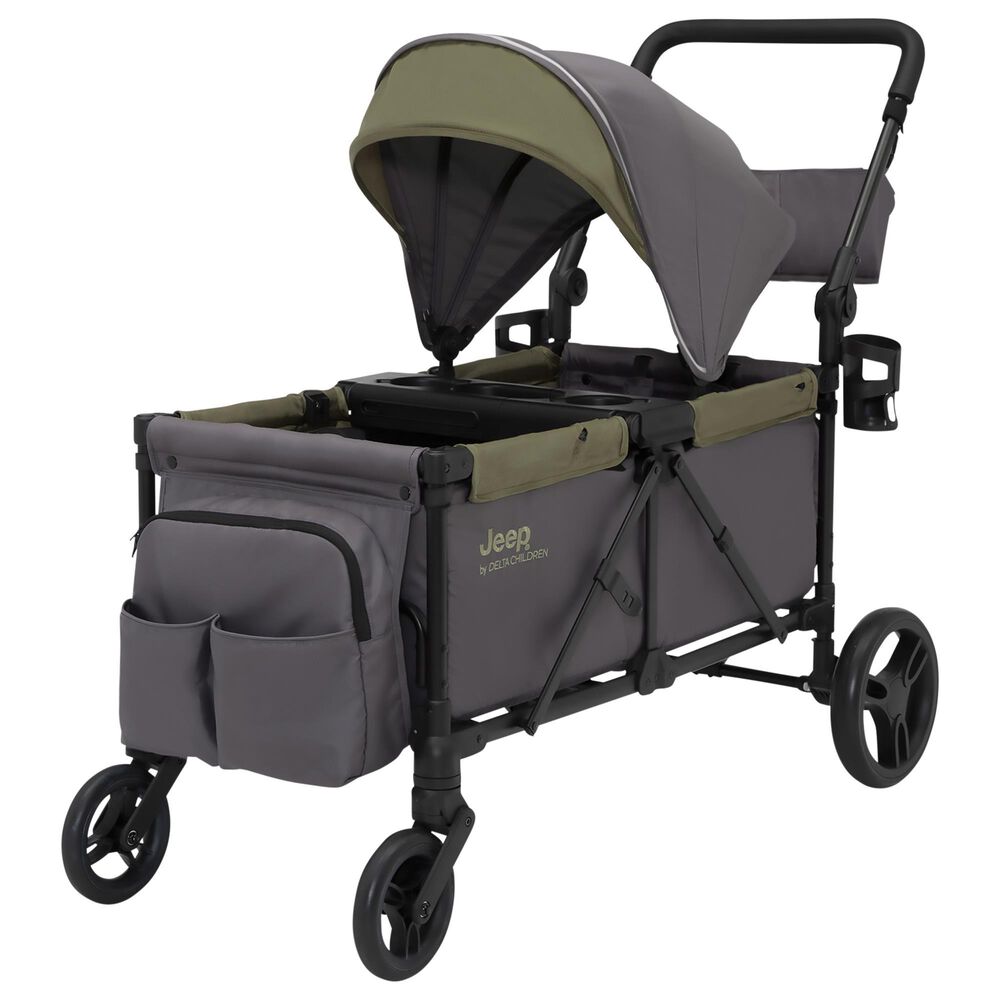Delta Jeep Sport All-Terrain Stroller Wagon in Grey and Olive Green, , large