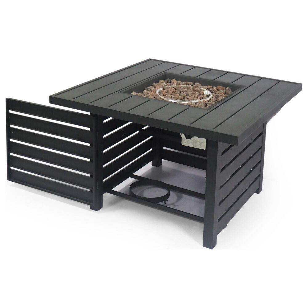 Noble House Rene Square Liquid Propane Fire Pit in Black, , large