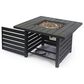 Noble House Rene Square Liquid Propane Fire Pit in Black, , large