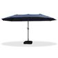 HOMLUX 15" Outdoor Double-Sided Market Umbrella with Base in Navy blue, , large