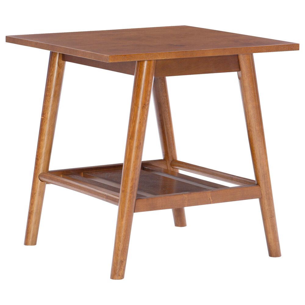 Linon Home Decor Charlotte End Table in Warm Walnut, , large