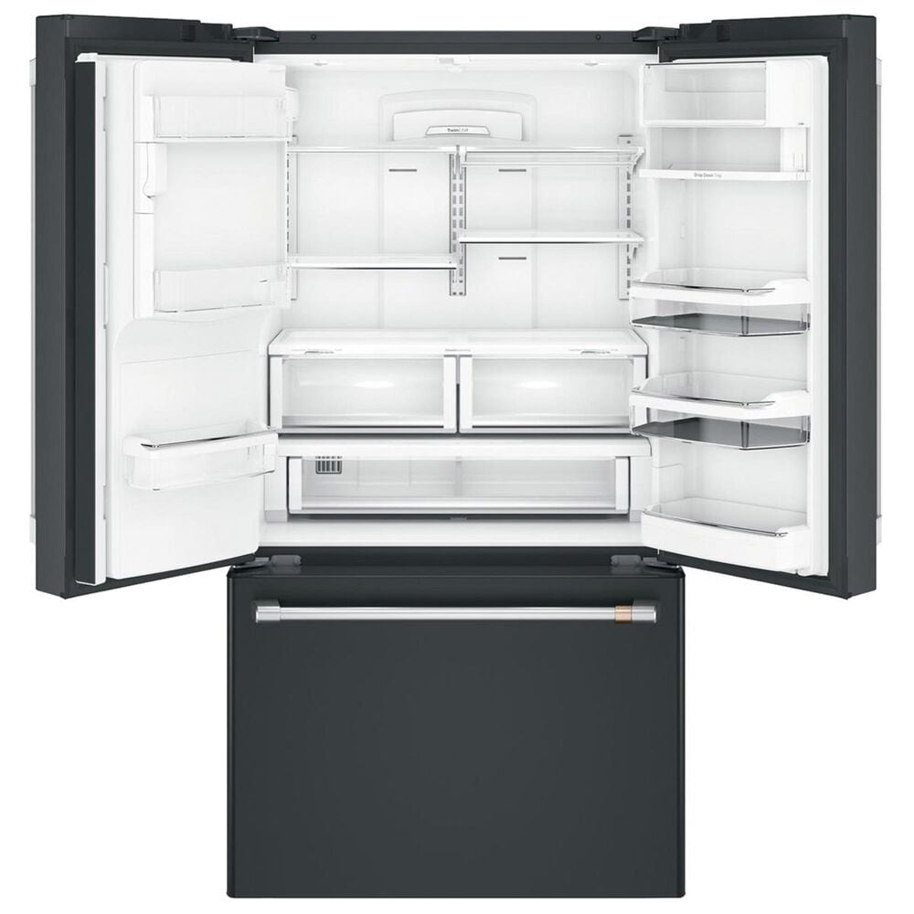 Cafe 22.2 Cu. Ft. Counter Depth French Door Refrigerator in Matte Black with Brushed Stainless Handle, , large