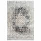 Surya Solar 5" x 7"6" Black, Charcoal, Saffron, White and Light Gray Area Rug, , large