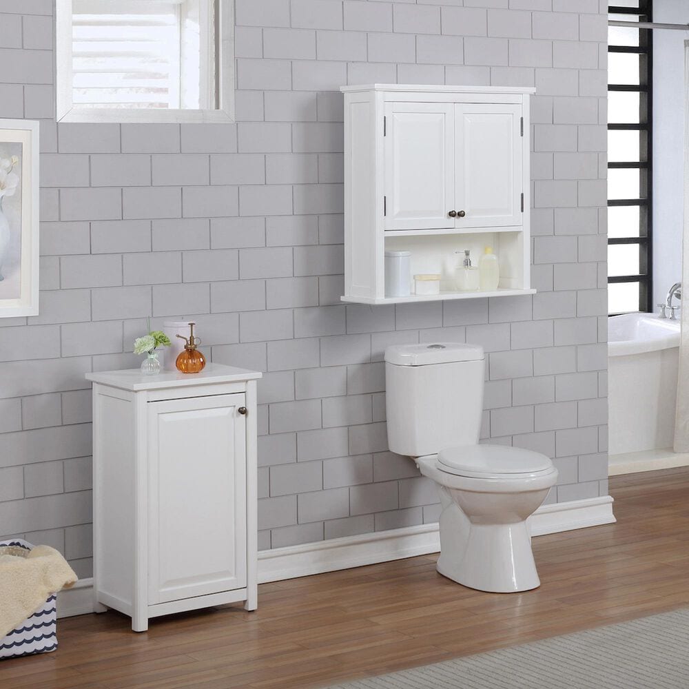 Timberlake Dorset 29&quot; Dorset Over Toilet Hutch with Mixed Storage in White, , large