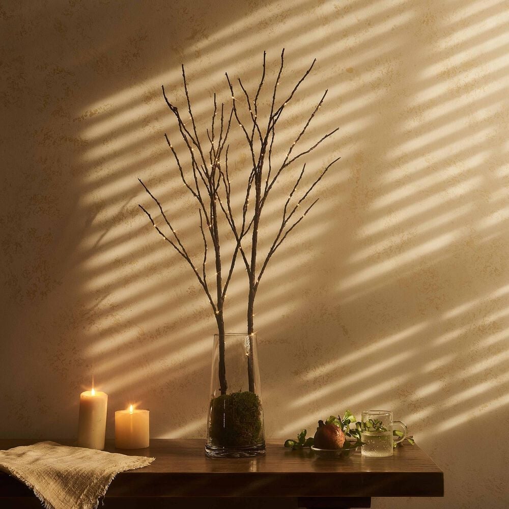 HOMLUX 32" Willow Branch with 100 LED Lights in Brown, , large