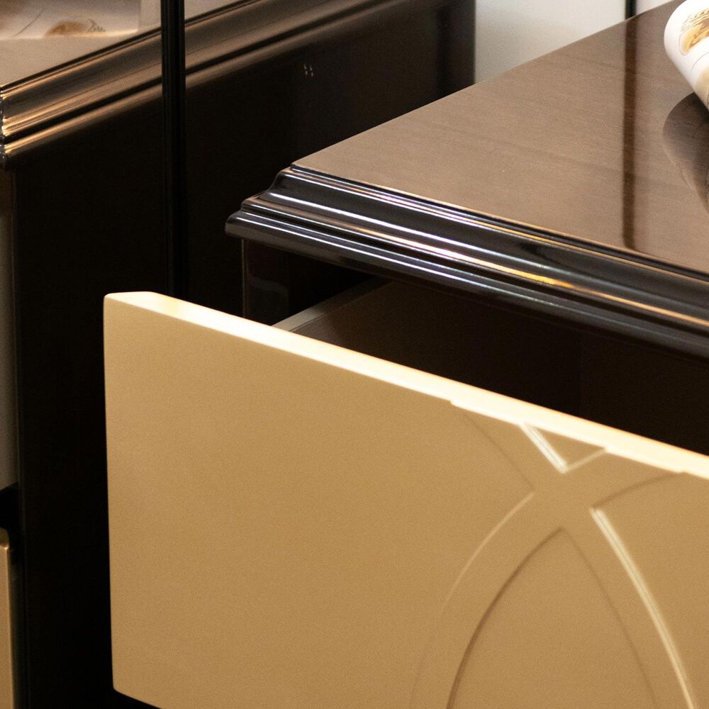 Jennifer Taylor Home Verona Side Table in Espresso Black and Soft Gold, , large