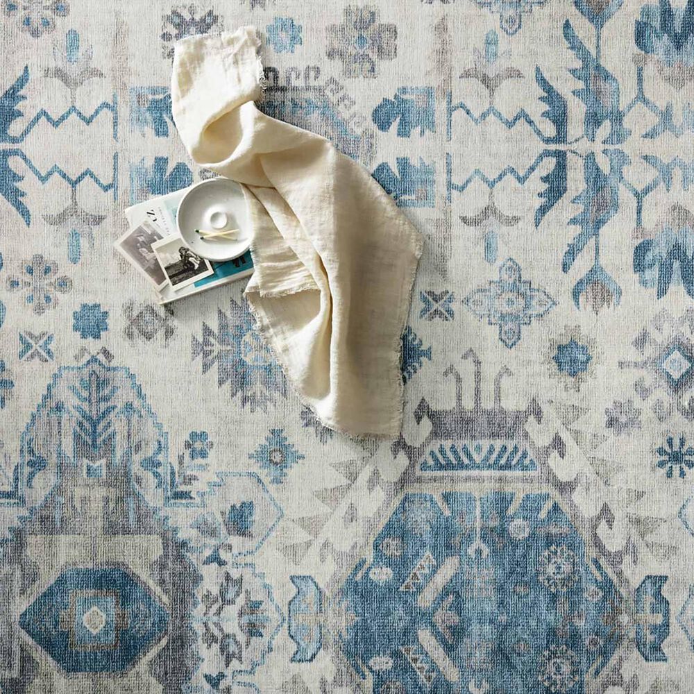 Loloi II Heidi 7&#39;6&quot; x 9&#39;6&quot; Ivory and Ocean Area Rug, , large