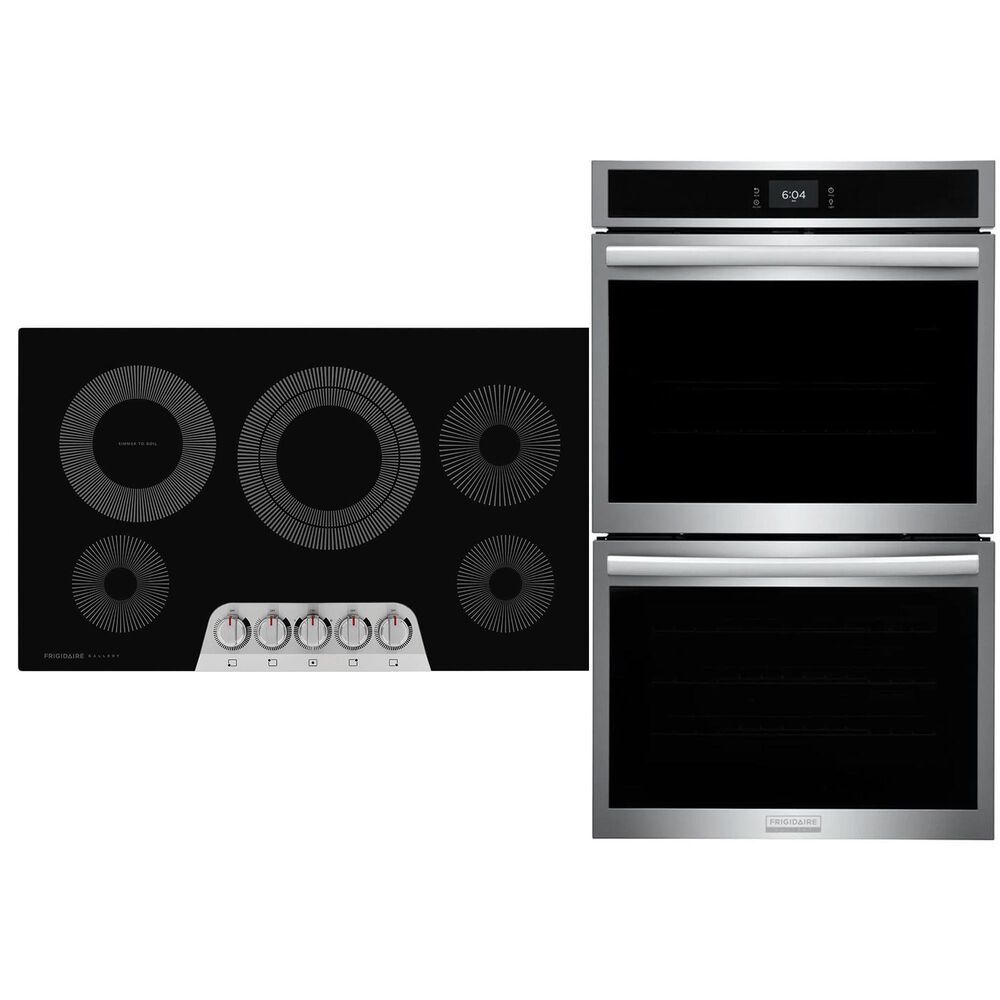 Frigidaire Gallery Gallery 2-Piece Kitchen Package with 30&quot; Double Electric Wall Oven and 36&quot; Electric Cooktop in Stainless Steel, , large