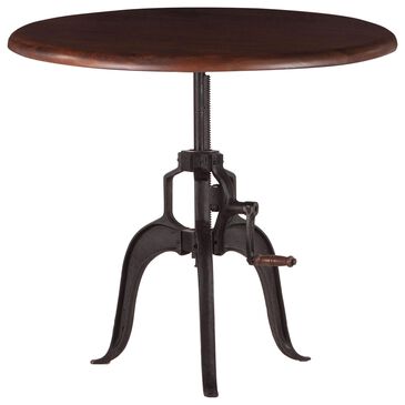 Home Trends & Design Industrial Loft 30" Adjustable Dining Side Table in Walnut and Antique Zinc - Table Only, , large