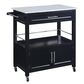 Linden Boulevard Mitchell Kitchen Cart with Granite Top in Black, , large
