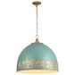 Golden Lighting Alison 5-Light Pendant with Teal Shade in Vintage Gold, , large