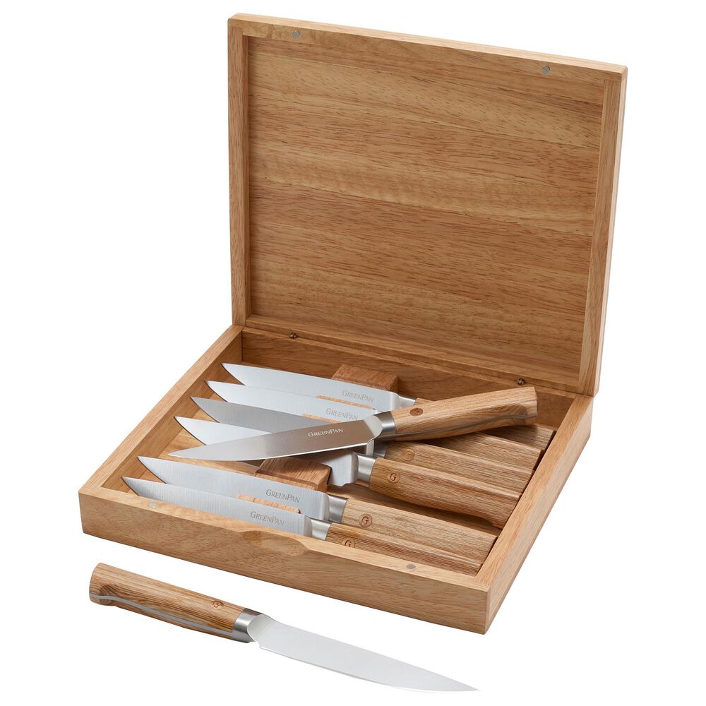 Green Pan Elite Cutlery 8-Piece Steak Knife Set in Light Pakka, , large