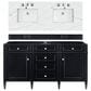 James Martin Vanities Brittany 60" Double Bathroom Vanity in Black Onyx with 3 cm Ethereal Noctis Quartz Top, , large