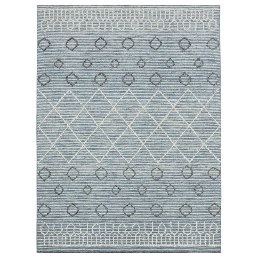 Amer Rugs Berlin 5" x 8" Blue and White Area Rug, , large