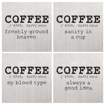 Carson Gifts Define Coffee Square House Coasters Multicolor (Set of 4), , large