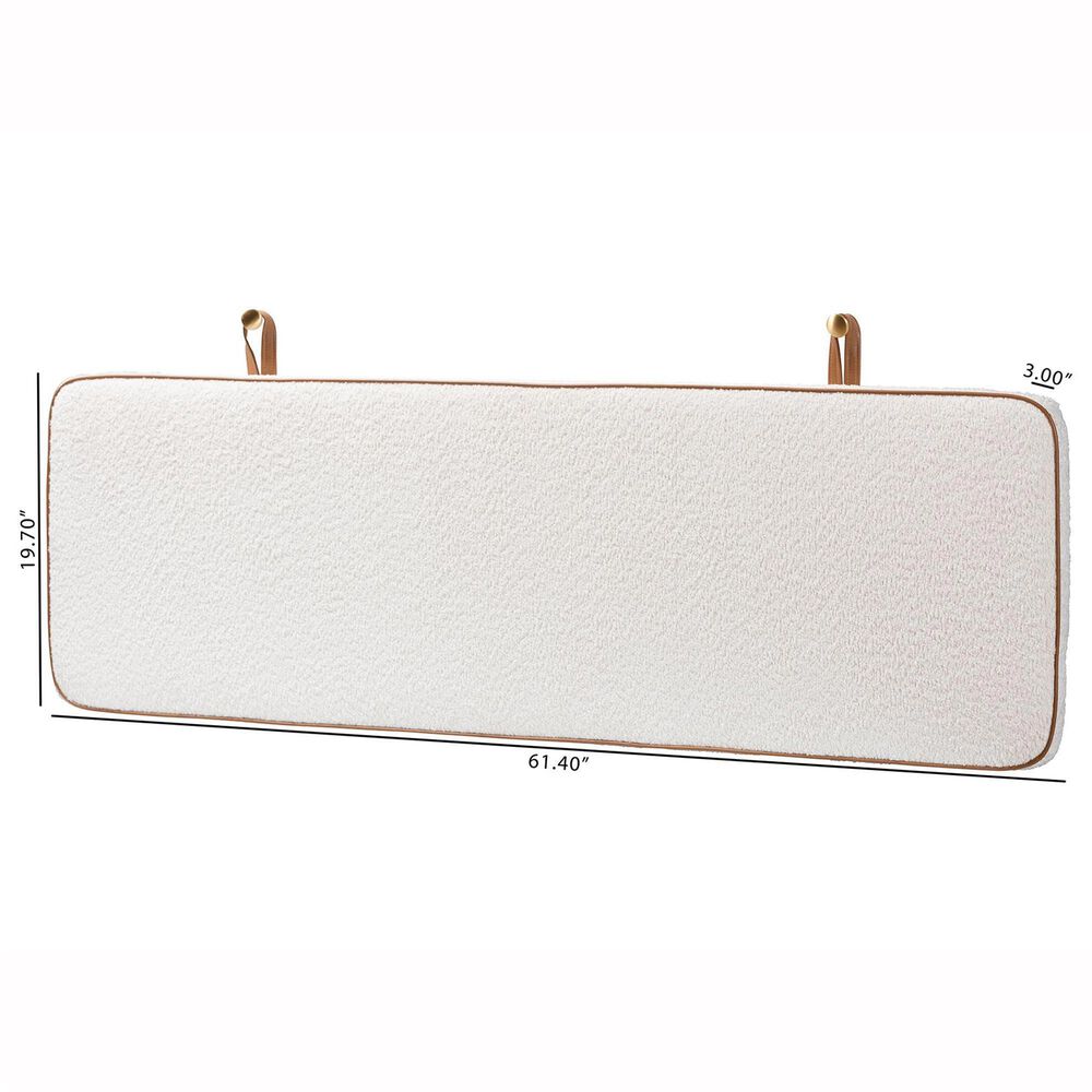 Baxton Studio Belden Boucle Queen Upholstered Panel Headboard in Cream, , large