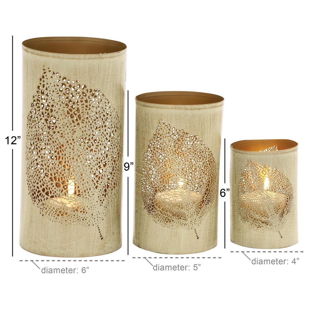 Maple and Jade Assorted Metal Lantern in Gold &#40;Set of 3&#41;, , large