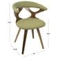 LumiSource Gardenia Swivel Arm Chair with Cream Upholstered in Walnut, , large