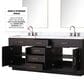 Lexora Home Abbey 80" Double Bathroom Vanity in Black Oak with 2 cm White Carrara Marble Top and Rectangular Sinks, , large