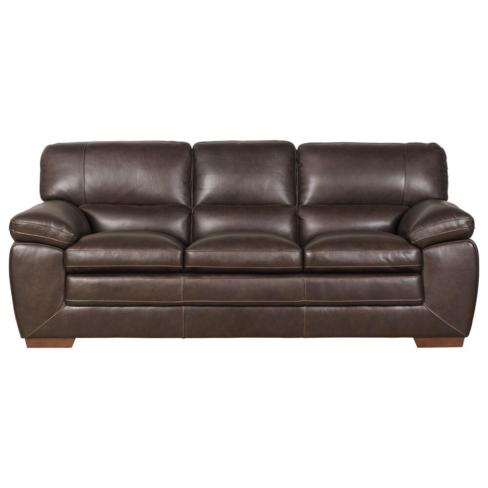 Simon Li Stationary Leather Sofa in Stampede Coffee, , large
