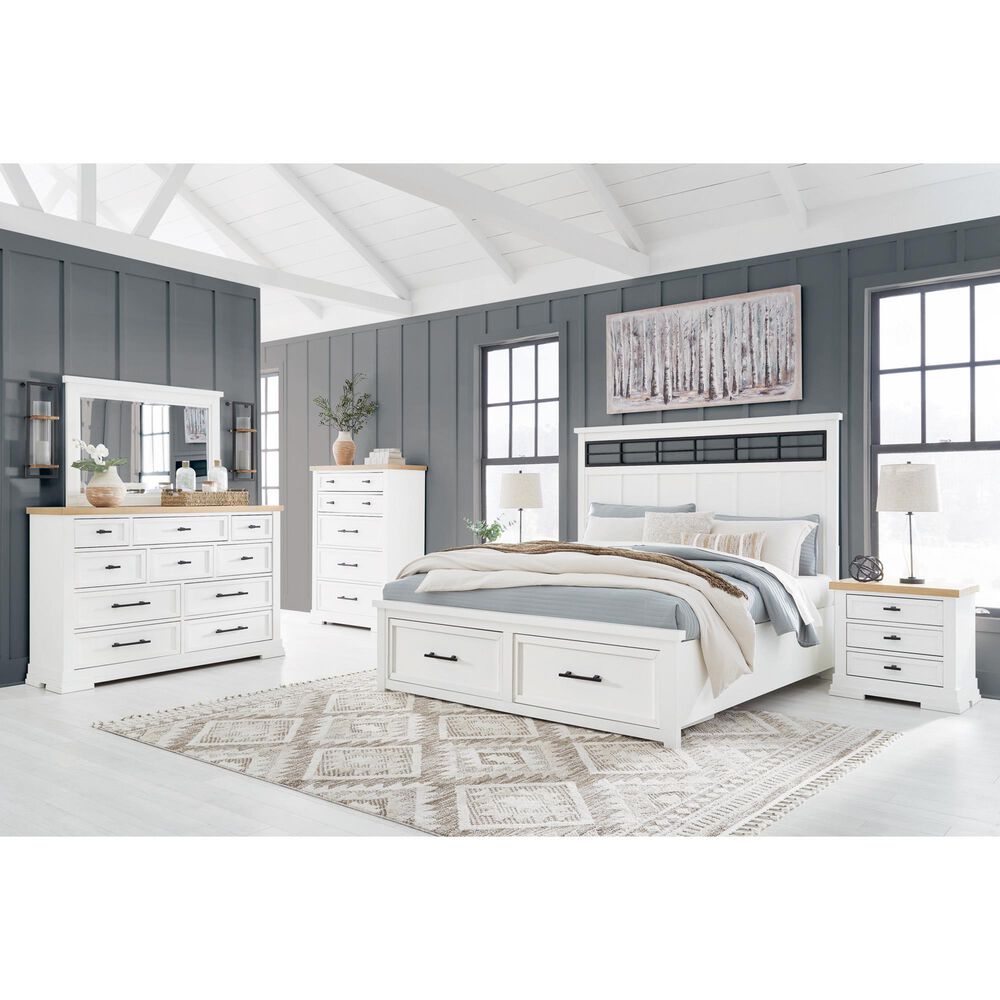 Ashley Ashbryn Dresser in White and Natural, , large