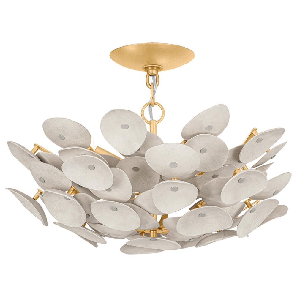 Troy Lighting Aimi 3-Light Semi Flush Mount in Vintage Gold Leaf, , large