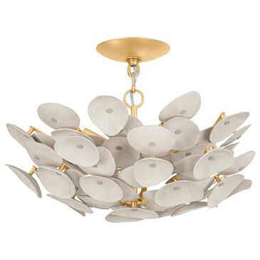 Corbett Lighting Aimi 3-Light Semi Flush Mount in Vintage Gold Leaf, , large