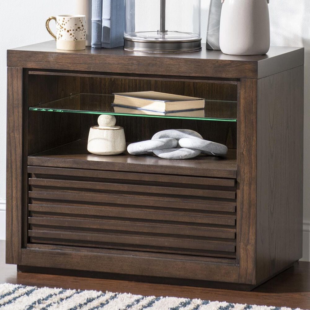 Legacy Classic Architect 1-Drawer Nightstand in Onyx with LED Light and AC/USB Ports, , large