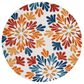 Safavieh Cabana CBN800A 4" Round Creme and Red Indoor/Outdoor Area Performance Rug, , large