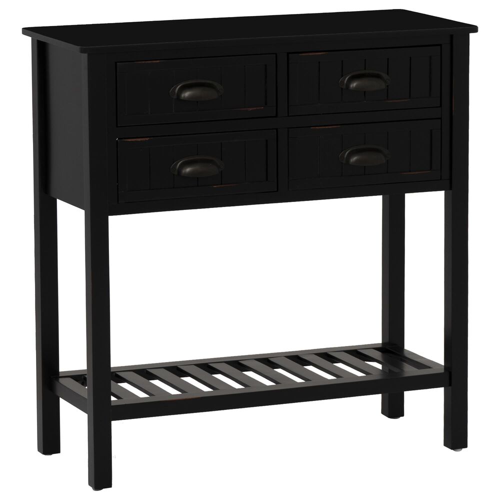 Linon Home Decor Blume 4-Drawer Console in Antique Black, , large