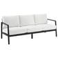 Linon Home Decor Holland Outdoor Sofa with White Cushions in Black, , large