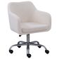 Linon Home Decor Rylen Office Chair with White Cushion in Silver, , large