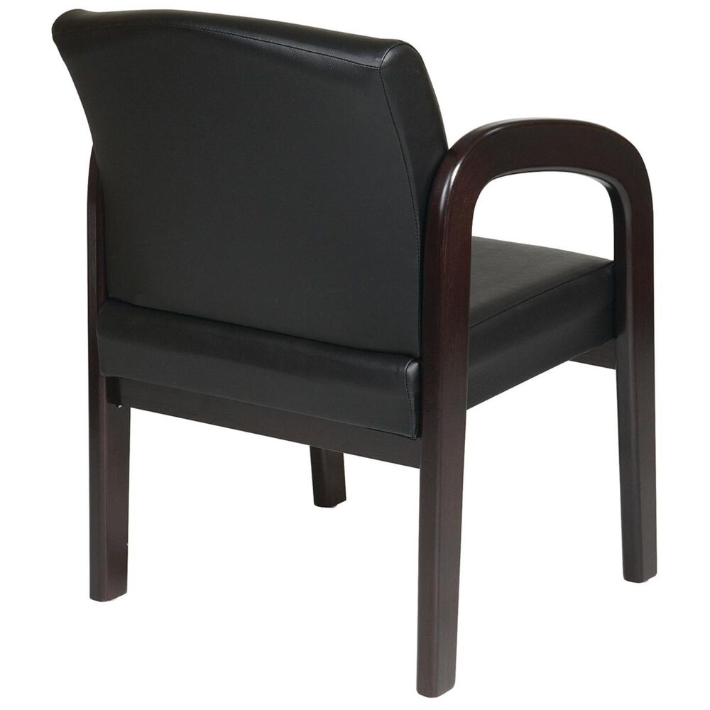 OSP Home WD Visitors Chair in Black/Espresso, , large