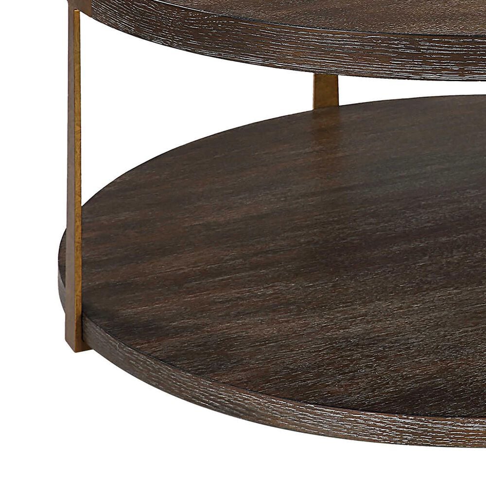 Uttermost Palisade Coffee Table in Coffee Oak and Antique Gold, , large