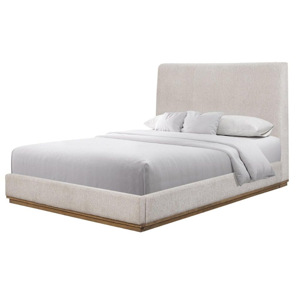Sterling Timber Elure Queen Upholstered Panel Bed with 2 Nightstands in Latte, , large