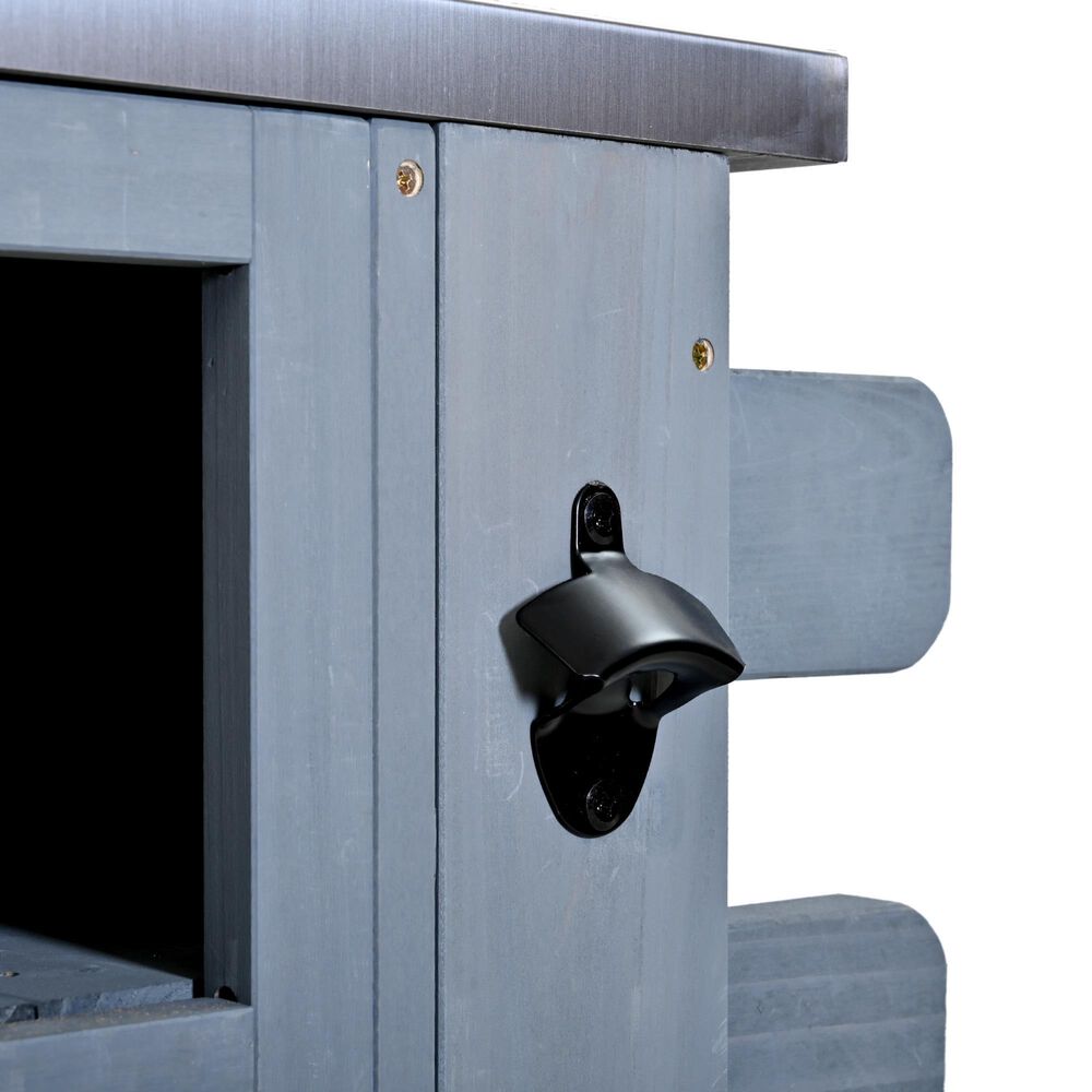 HOMLUX 41.9" Outdoor Extendable Kitchen Island in Gray, , large
