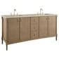 James Martin Kinnsden 72" Double Bathroom Vanity in Weathered Oak with 3 cm Tajnar Eclos Top and Rectangular Sinks, , large