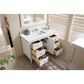 James Martin Vanities Palisades 48" Single Bathroom Vanity in Bright White with 3 cm Ethereal Noctis Quartz Top and Rectangular Sink, , large