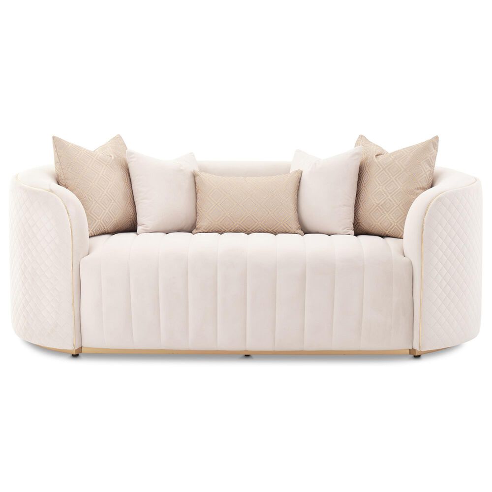 Vista Haus Ariana Stationary Loveseat in Beige Velvet, , large
