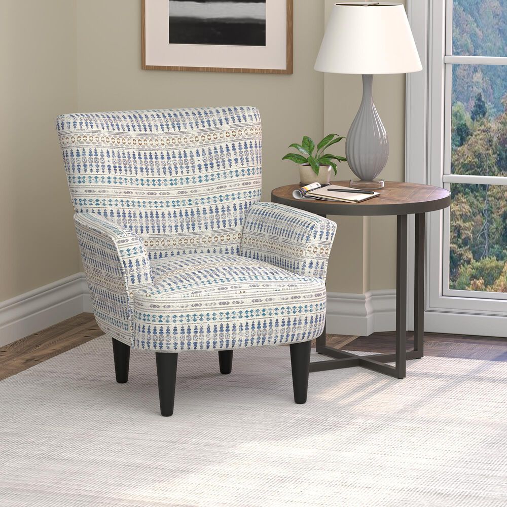 Emerald Home Furnishings Flower Power Accent Chair in Blue Cadet, , large