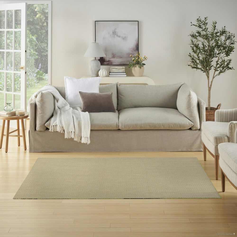 Nourison Courtyard Ivory and Green 4&#39; x 6&#39; Indoor/Outdoor Area Rug, , large