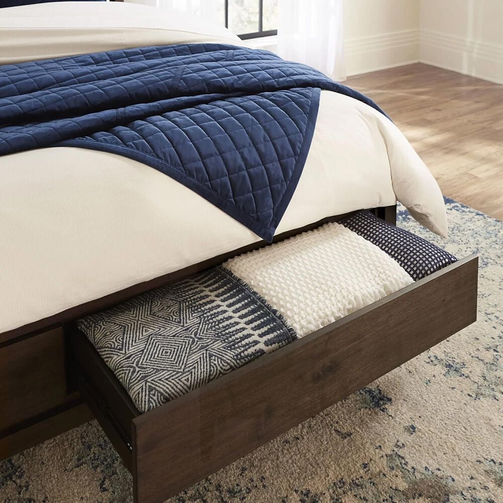 Urban Home Boracay King Upholstered Wingback Storage Bed in Wild Oats Brown, , large