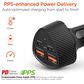 Hypercel SpeedBoost 77W Quad Port PD Car Charger in Black, , large
