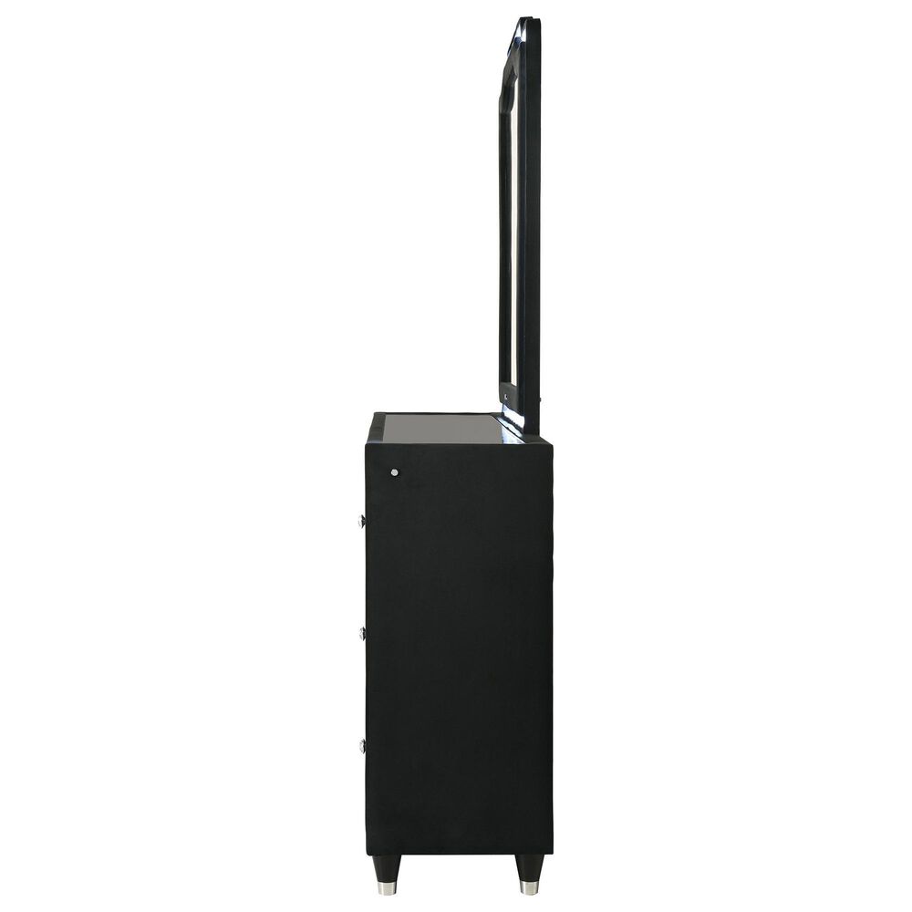 Pacific Landing Lorient Flame Box Dresser and Mirror in Black, , large