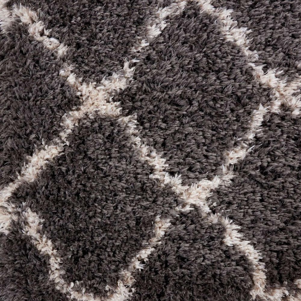 Nourison Luxe Shag LXS02 9&#39; x 12&#39; Charcoal and Beige Area Rug, , large