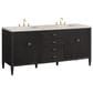 James Martin Vanities Myrrin 72" Double Vanity in Carbon Oak with 3 cm Eternal Jasmine Pearl Quartz Top, , large
