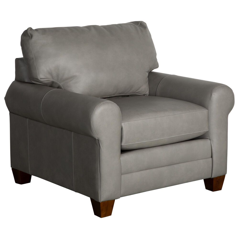 Bassett Leather Chair in Gray, , large