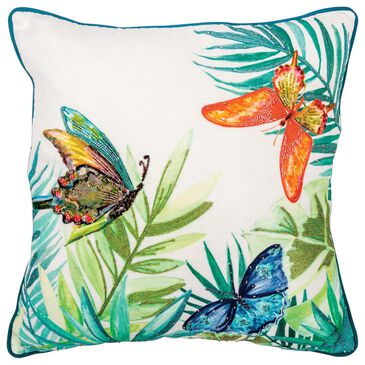 Rizzy Home Botanical 20" Down Filled Pillow in Teal/Green/Orange, , large