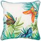 Rizzy Home Botanical 20" Down Filled Pillow in Teal/Green/Orange, , large